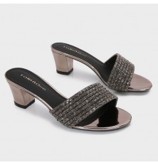 HXQ637 Shiny Heel Slippers...