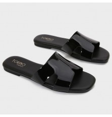 OX3209 Shiny Flat Slippers