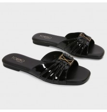 OX3215  نعال مسطح لامع أنيق...