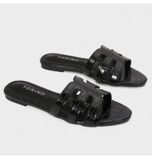 ZX3241 نعال مسطح بنقشة جلد...