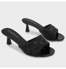 HXQ637 Shiny Heel Slippers...