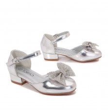 حذاء للبنات بكعب مزين بفيونكة