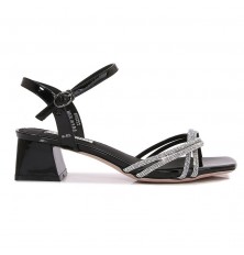 Shiny wide-heeled stiletto...