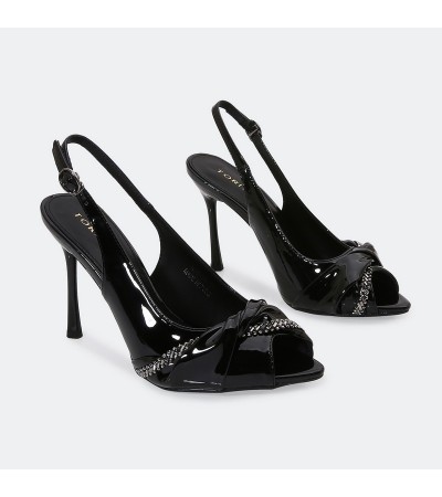 HSQ377  صندل كعب لامع ذو...