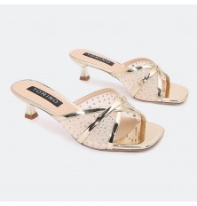 HXQG16 Shiny heel slippers...