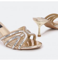 QXQ1595 نعال كعب رفيع شيك...