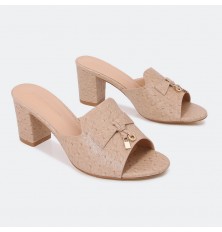 BXQ1764 نعال كعب ذو تصميم عصري