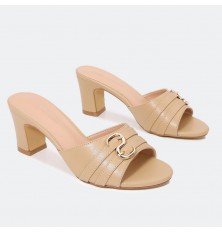 BXQ1768 Wide heel slippers...