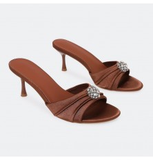 QXQ1946 Satin Brooch Heel...