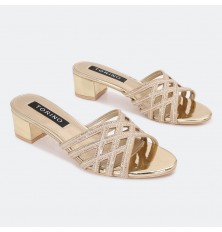 ZXQ2007 نعال كعب عريض مزين...