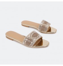 HX219 Shiny flat slippers