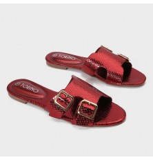 FX2996 نعال مسطح بنقشة جلد...