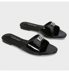 ZX3158 نعال مسطح لامع مزين...