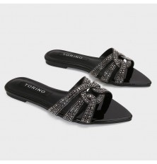 ZX3163  نعال مسطح براق