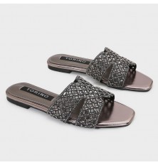 ZX3256 نعال مسطح شيك مزين...