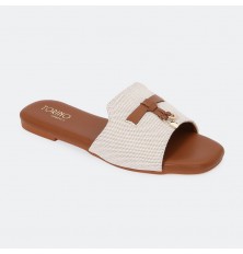 OX3051 Flat slippers with a...