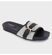 OX3199 Flat slippers with a...