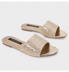 ZX2821 نعال مسطح أنيق وبراق