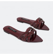 ZX2988 نعال مسطح براق