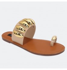 ZX2769 نعال مسطح بإصبع مزين...