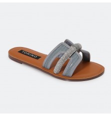 ZX2838  نعال مسطح بنقشة...
