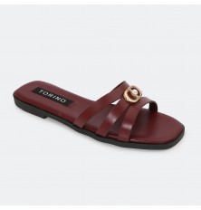 ZX3304 نعال مسطح مزين ببروش...