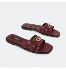 ZX3304 نعال مسطح مزين ببروش...
