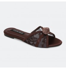 ZX3313 نعال مسطح مزين بوردة