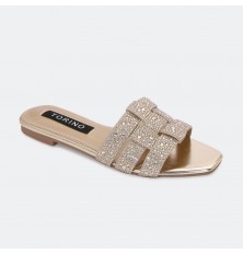 ZX3328 نعال مسطح شيك مزين...