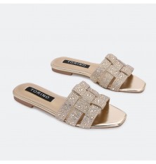 ZX3328 نعال مسطح شيك مزين...