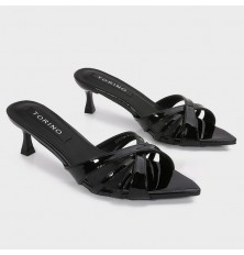 ZXQ2184  نعال كعب قصير لامع