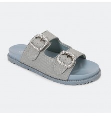 ZX2766 نعال جلد كاجوال بحزامين