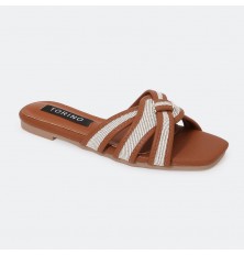 ZX2977  نعال مسطح ذو نقشة...