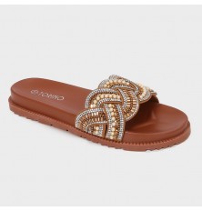ZX2989 نعال مسطح أنيق وبراق