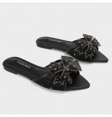 ZX3186 نعال مسطح مزين بفراشة