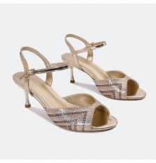 QSQ764 Shiny Heel Sandal