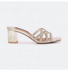 QXQ1666 Shiny heel slippers...