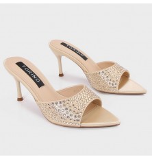 Pointed toe heeled slippers...