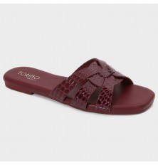 OX3202 نعال مسطح بنقشة جلد...
