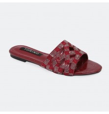 ZX2964 نعال مسطح أنيق مزين...