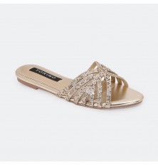 ZX2966  نعال مسطح شيك مزين...