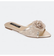 ZX2985 Rhinestone Rose Flat...